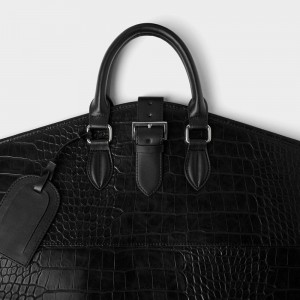 Custom Luxury Croc Leather Men’s Travel Suit Carrier Garment Bag Manufacturer