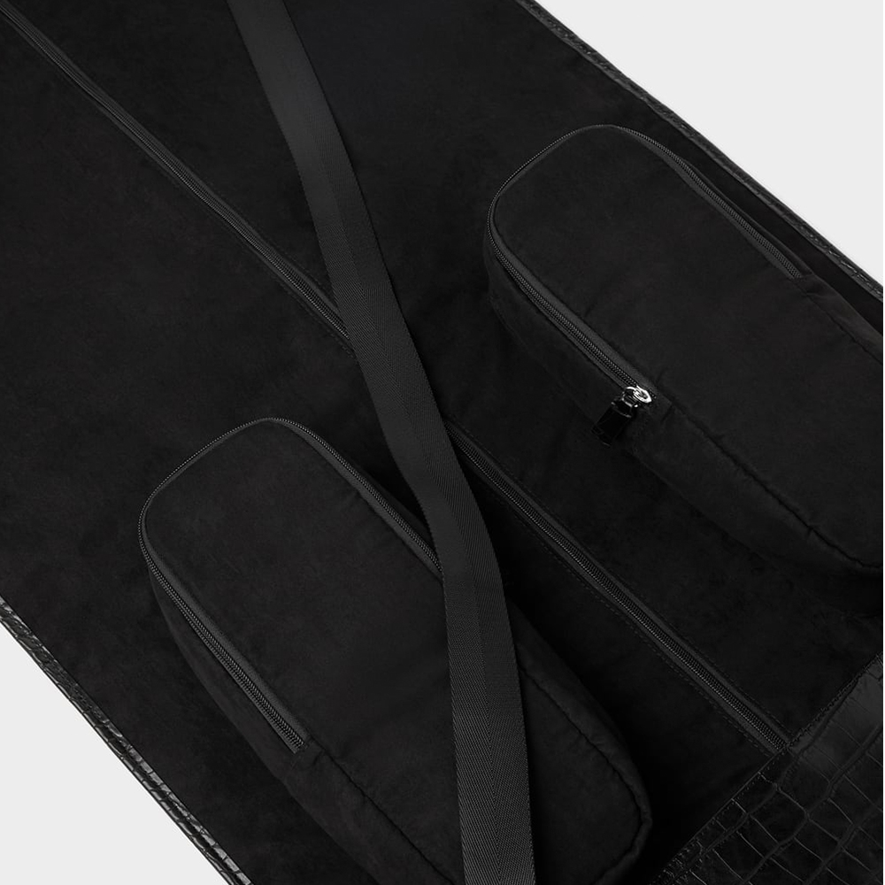 China Custom Luxury Croc Leather Men's Travel Suit Carrier Garment Bag  Manufacturer Manufacture and Factory