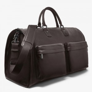 Custom Luxury Leather Men’s Travel Suit Carrier Garment Bag Manufacturer