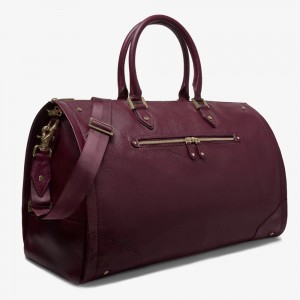Custom Leather Women Travel Garment Overnight Duffle Bag Manufacturer