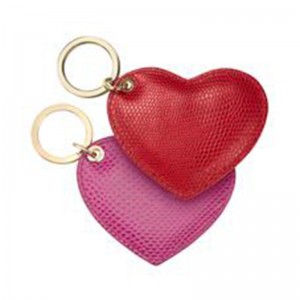 Custom Leather Heart Shape Fashion Keychain Keyring Manufacturer