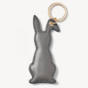 Custom Luxury Leather Keychain Rabbit Shape Keyring Key Chain Manufacturer