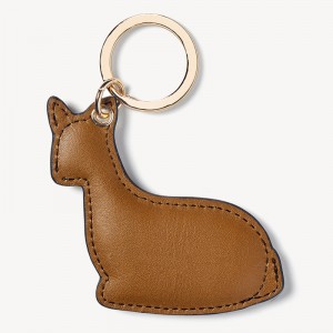 Custom Luxury Leather Keychain Animal Deer Keyring Key Fob Manufacturer