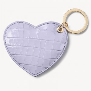 Custom Luxury Croc Leather Heart shape Keychain Keyring Key Fob Manufacturer