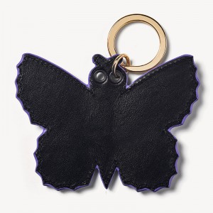 Custom Fashion Printing Leather Butterfly Keyring Key Chain Manufacturer