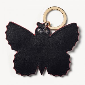 Custom Red Leather Butterfly Printing Luxury Keychain Key Ring Manufacturer