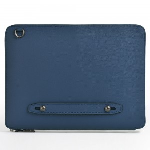 Custom Luxury Leather Laptop Case Tech Folio Zip Pouch Manufacturer