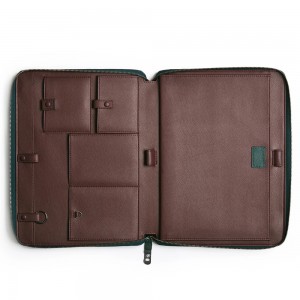 Custom Luxury Crossgrain Leather Laptop Case Holder Tech Folio Manufacturer