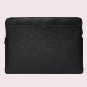 Custom Black Crossgrain Leather Laptop Case Sleeve Manufacturer