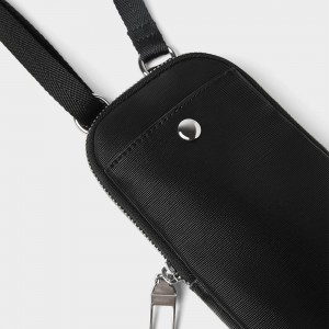Custom Leather Mini Crossbody Cell Phone Bag Carrying Case For Men