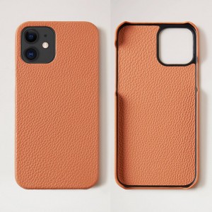 Custom Luxury Pebble Leather Iphone Case Phone Cover Manufacturer