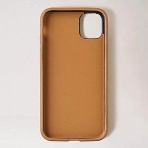 Custom Luxury Brown Leather iPhone Case Cover With Credit Card Holder
