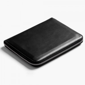 Custom A5 Black Leather Folio Work Office File Organizer Manufacturer