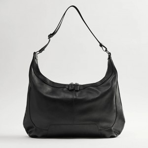 Custom Black Leather Mens Messenger Shoulder Bag Manufacturer