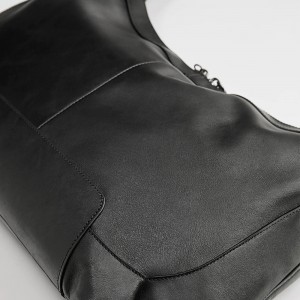 Custom Black Leather Mens Messenger Shoulder Bag Manufacturer