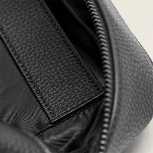 Custom Pebble Leather Fashion Toiletry Wash Bag For Men Manufacturer
