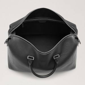 Custom Black Leather Mens City Fashion Duffle Weekender Bag Manufacturer