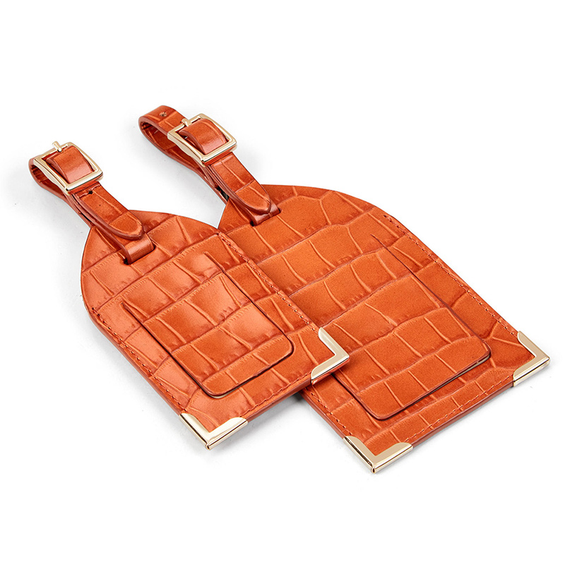 Wholesale Custom Cat Collar Factories –  Custom Logo Luxury Croc Leather  Luggage Tag Holder Manufacturer – Champion