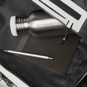 Custom White Leather Studded Detail Mens Laptop Backpack Manufacturer