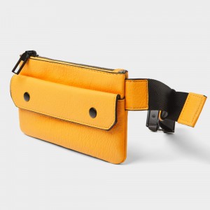 Custom PU Leather Slim Men Belt Waist Bag Fanny Pack Manufacturer