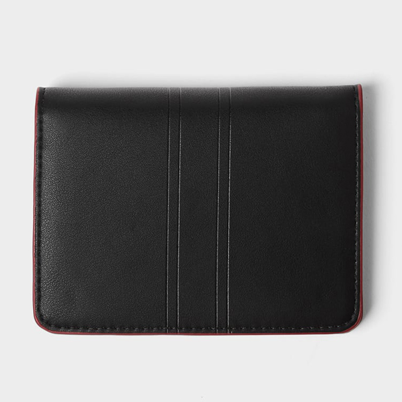 Credit Card Holder Wallet Factories –  Custom Black Smooth Leather Billfold Mens Card Wallet Manufacturer – Champion