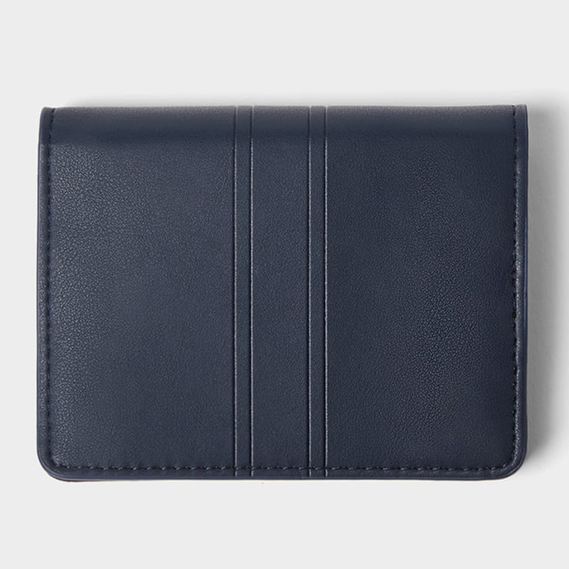 Clipper Wallet Factories –  Custom Navy Smooth Leather Billfold Card Wallet For Men Manufacturer – Champion