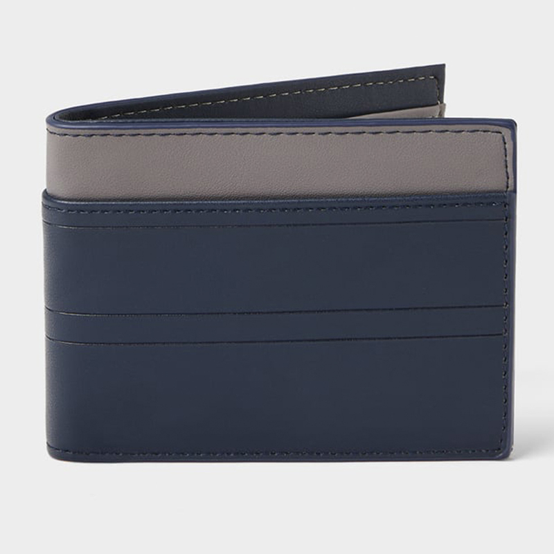 Wristlet Wallet Manufacturers –  Custom Navy Leather Billfold Short Card Wallet For Men Manufacturer – Champion