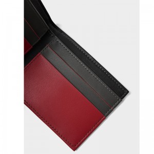 Custom Black Leather Billfold Card Wallet For Men Manufacturer