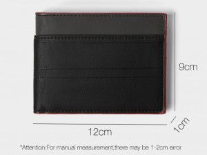 Custom Black Leather Billfold Card Wallet For Men Manufacturer