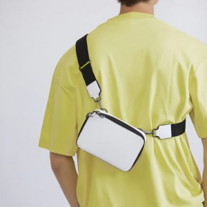 Custom Saffiano Leather Mens Rectangular Mini Crossbody Bag Manufacturer