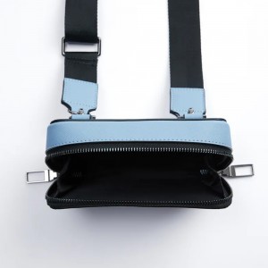 Custom Saffiano Leather Mens Square Mini Messenger Bag Manufacturer