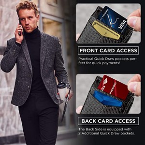 Custom Carbon Fiber RFID Blocking Money Clipper Card Wallet For Men Manufacturer