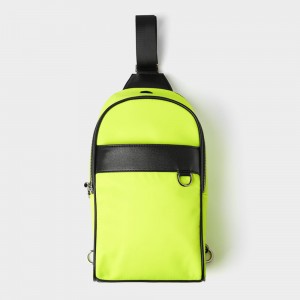 Custom Neon Nylon One Shoulder Backpack Mens Crossbody Chest Bag