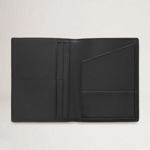 Custom Mudstard Black Leather Passport Holder Wallet Manufacturer