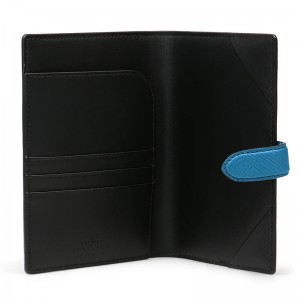 Custom Blue Saffiano Leather Passport Holder Cover Manufacturer