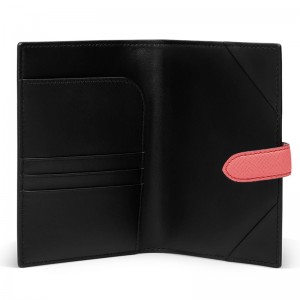 Custom Red Saffiano Leather Passport Holder Cover Manufacturer