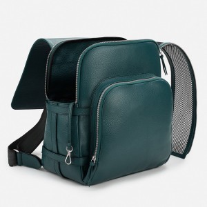 Custom Pebble Leather Pet Dog Carrier Backpack Bag Manufacturer