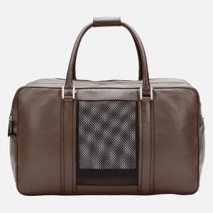 Custom Luxury Leather Pet Dog Travel Carrier Weekender Bag Manufacturer