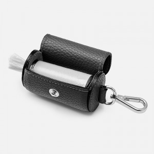 Custom Logo Luxury Black Pebble Leather Pet Pop Waist Bag Holder Manufacturer
