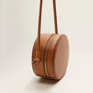 Custom Faux PU Leather Women Round Sling Crossbody Bag