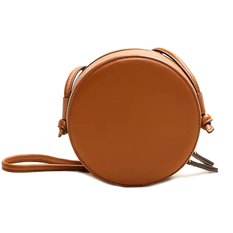 Custom Faux PU Leather Women Round Sling Crossbody Bag Featured Image