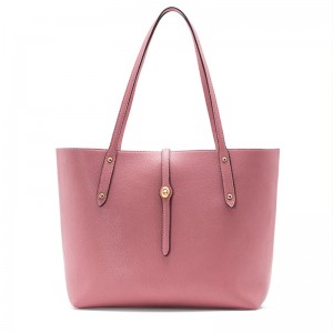 Customized Leather Medium Pink Women Shoulder Tote Bag Factory