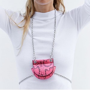 Custom Animal Printed Leather Women Mini Crossbody Chain Bag