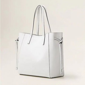 Custom White Pebble Women Tote Shoulder Shopper Bag Manufacturer