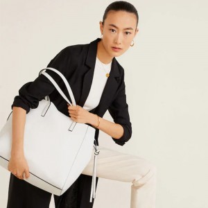Gym Bag Women Factory –  Custom White Pebble Women Tote Shoulder Shopper Bag Manufacturer – Champion