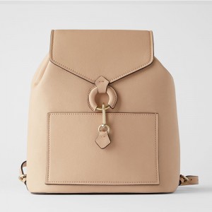 Custom Fashion Leather Backpack For Women With Ring Detail