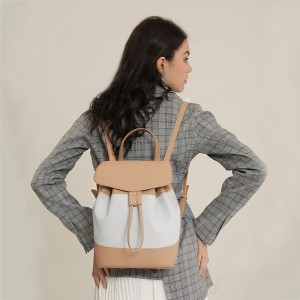 Custom Fashion Leather Women Drawstring Bucket Backpack Manufacturer