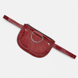 Custom Croc Leather Small Fanny Pack Women Ring Belt Bag