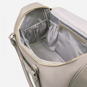 Custom Litchi Leather Women Travel Duffle Overnight Bag Manufacturer