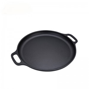 Cast iron pre-seasoned pizza pan with 11.8/13/13.8 inch